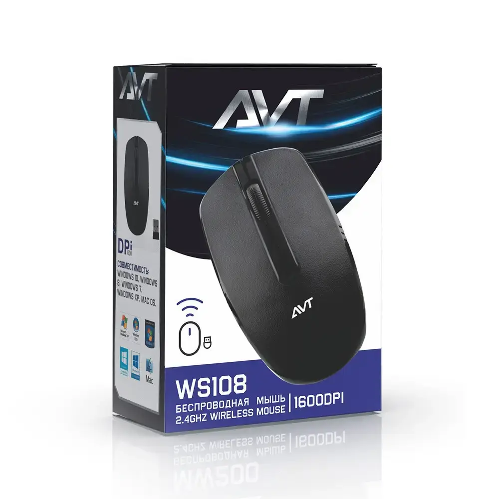 Мышь AVTECH, Black, WS108