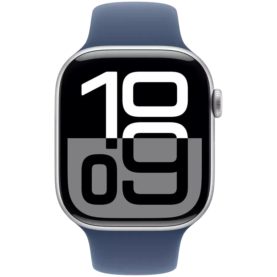 Умные часы Apple Watch Series 10, Silver Aluminium Case, 42mm, GPS, Denim Sport Band -M/L