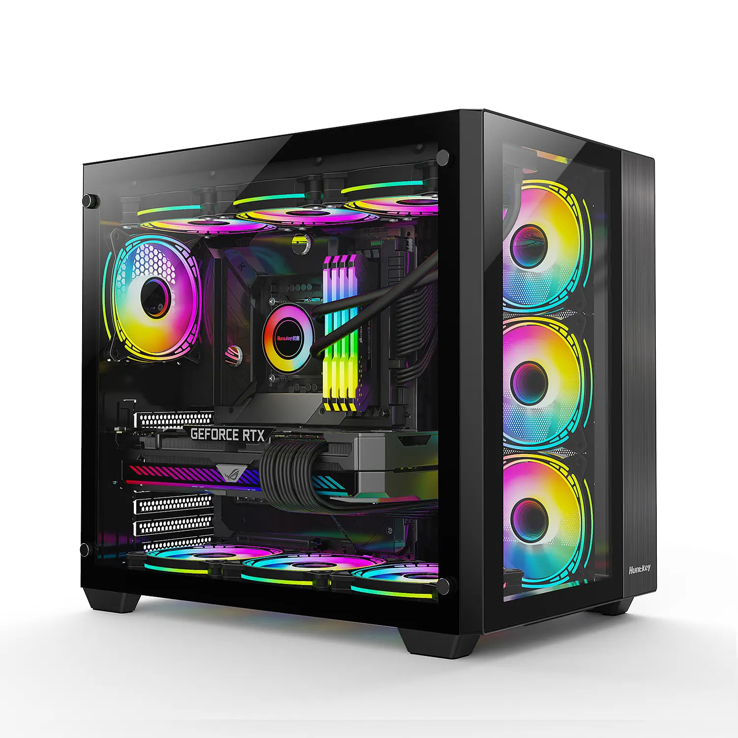 Кейс Huntkey S980 Black / 4x ARGB FAN