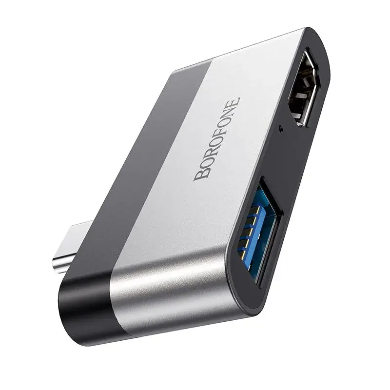 USB splitter BOROFONE DH2 USB-C на HDMI + USB3.0
