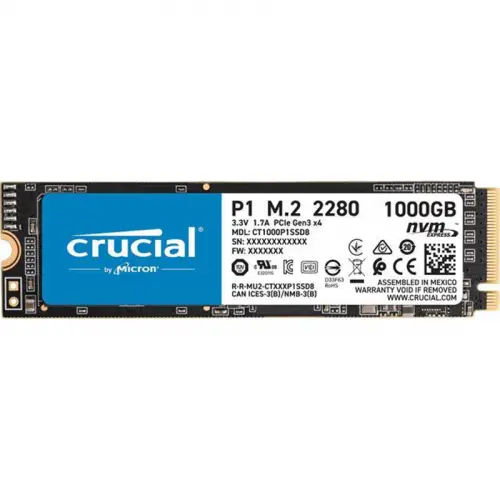 SSD Crucial 500 GB P1 NVME M.2 (CT500P1SSD8)