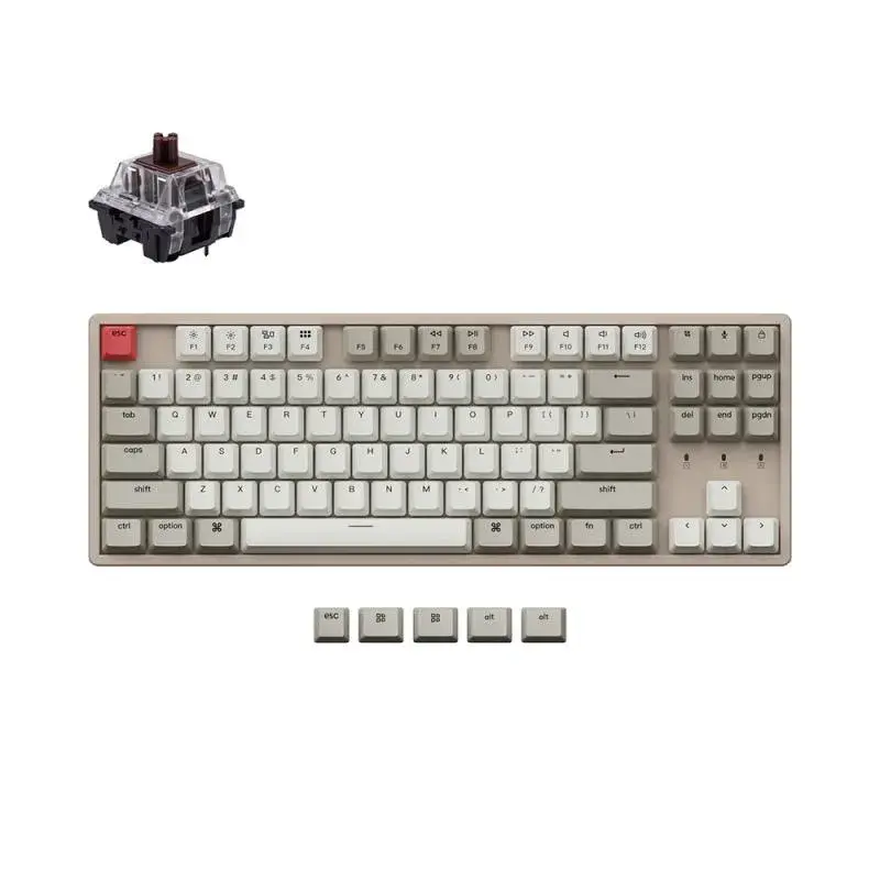 Keychron K8, Aluminum, Keychron Brown Switch, Retro [K8L3], for Windows, MacOS, Linux