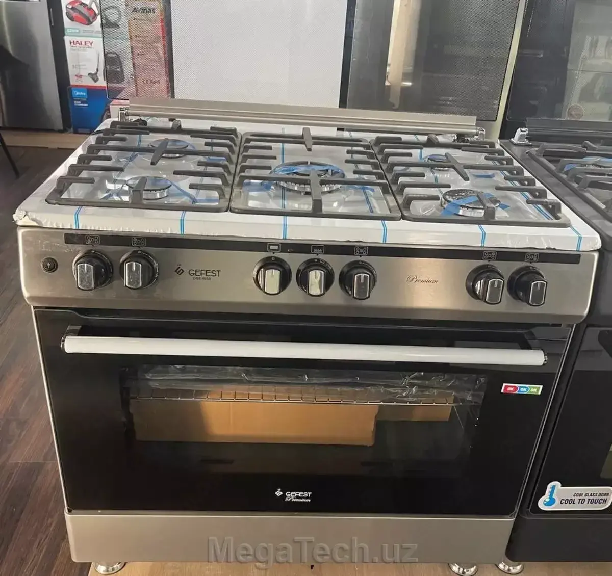 Gefest Oge 9050 gaz plitasi (oq, po'lat, qora, retro)