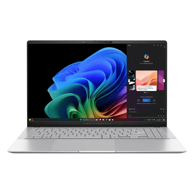 Ноутбук ASUS Vivobook S 15 Snapdragon X Elite X1E-78-100 / DDR5 32GB / SSD 1TB / 3K OLED 120Hz 15.6" Cool Silver