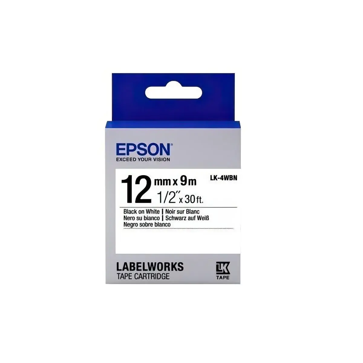 Лента Epson Tape - LK4WBN Std Blk/Wht 12/9 лента 12mm / 9m для LW400 / LW700