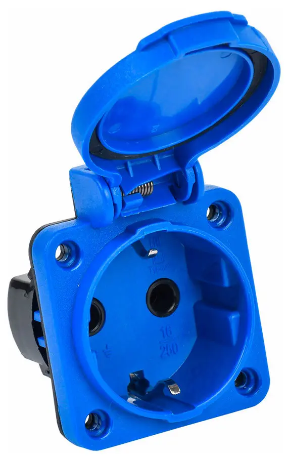 Розетка панельная SCHUKO РП12-3 с крышкой IP54 IEK