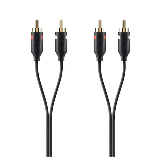 Кабель Belkin AUDIO,2xRCA2xRCA,M/M,2M Black-Gold