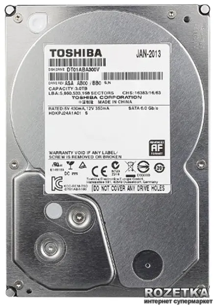 Диск для видеонаблюдения Toshiba - HDD - DT01ABA300V