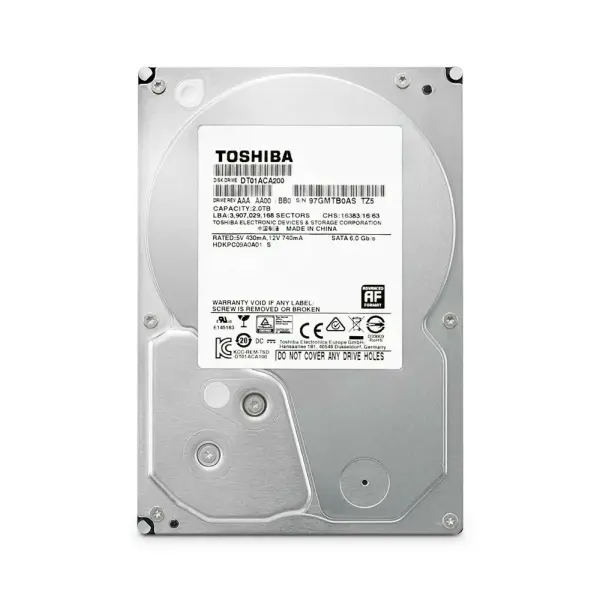 Жесткий диск HDD Toshiba DT02ACA200 2 TB 3.5" 256 Mb SATA III 7200 rpm