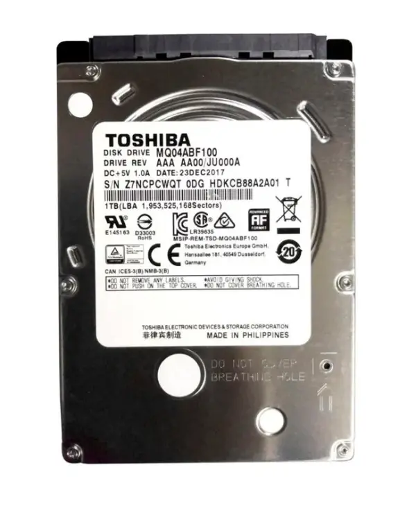 Toshiba noutbuk uchun 1TB 2,5" 5400rpm SATA III Slim qattiq diski