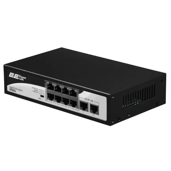 Коммутатор 2E PowerLink SP802G 8xGE PoE+ 2xGE Uplink 120Вт неуправляемый