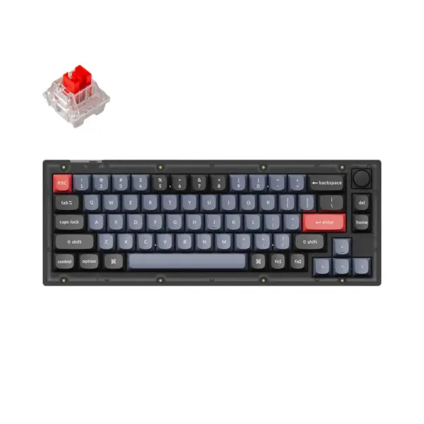 Klaviatura Keychron V2 QMK Knob RGB [Keychron K PRO Red] HotSwap Frosted Black