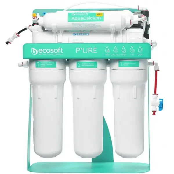 Фильтр обратного осмоса Ecosoft P‘URE AquaCalcium Mint с насосом на станине, мембрана 75gpd DuPont / MO675PSMACECO