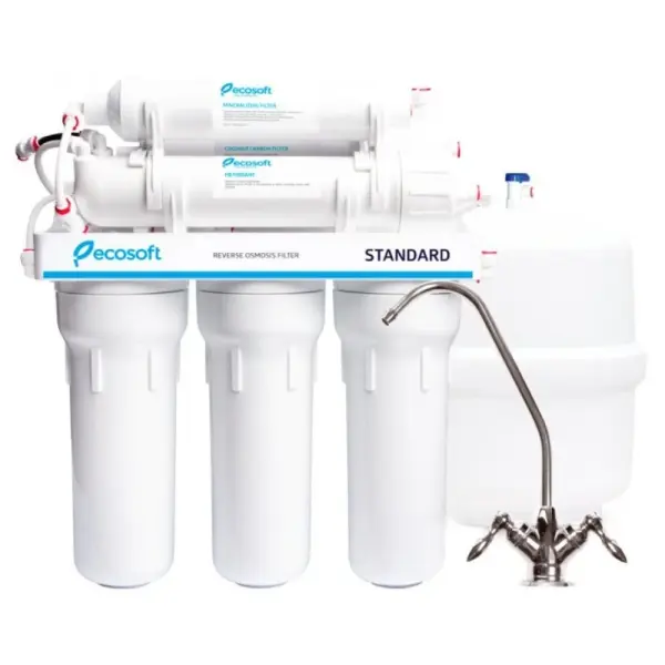 Ecosoft Standard 6-50M teskari osmos filtri minerallash (1 ko'mir. kartrij, oddiy kran)