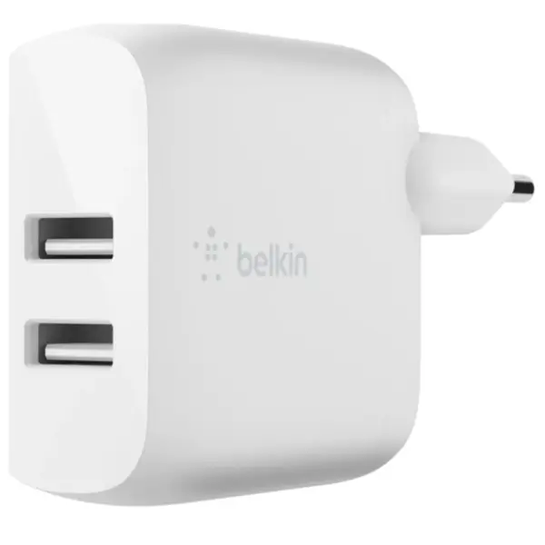Belkin Home Charger (24W) DUAL USB 2.4A, oq rangli tarmoq ZU