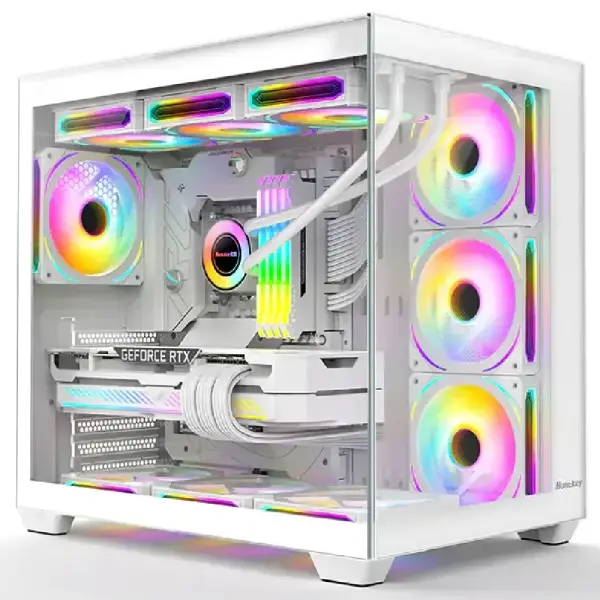 Kompyuter korpusi Huntkey S980 V2 White x4 ARGB Full Aquarium