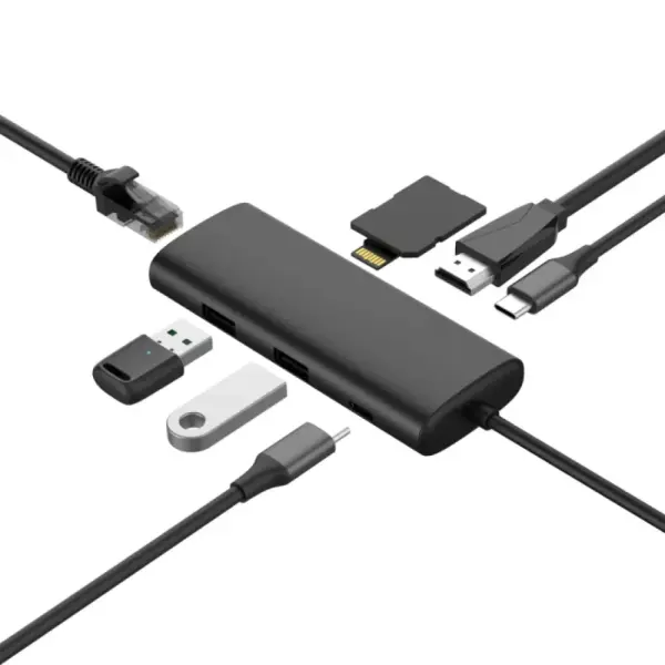 Док станция Huntkey D08 ( 8 in 1 USB-C )