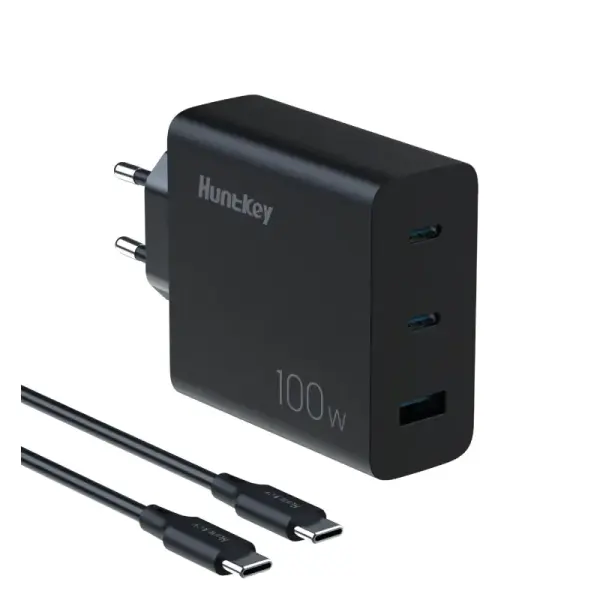 Сетевое зарядное устройство Huntkey Adapter Fast charger P100 100w ( 1xA+2xtype C )