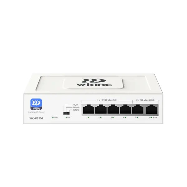 Коммутатор PoE Wi-Tek WK-PS206 (4+2 порта, MB)