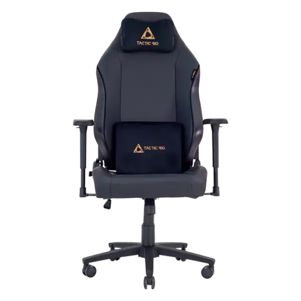 O'yin kreslosi TACTICRIG FALCON ST — BLACK/GOLD PU LEATHER