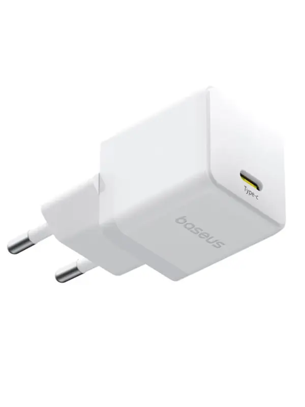 Сетевое зарядное устройство Baseus Palm Fast Charger USB-C 20W Moon 
White (с кабелем)