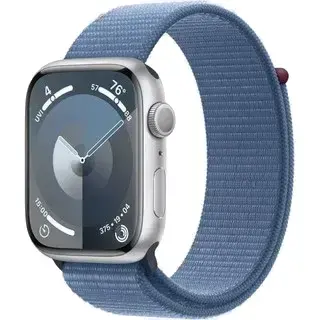 Умные часы Apple Watch Series 9, Silver Aluminium Case, 45mm, GPS, Winter Blue Sport Loop (MR9F3QR/A)
