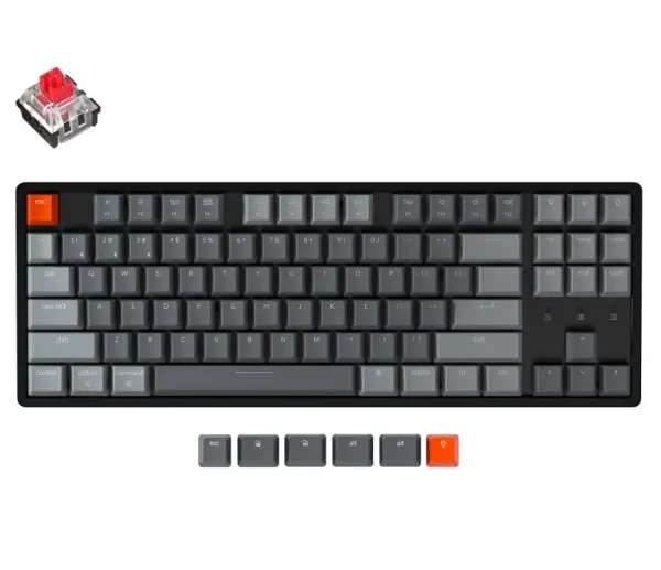Simsiz klaviatura Keychron, K8 [Gateron Red] Aluminum Frame RGB RU