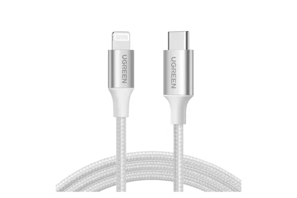 Кабель UGREEN Silver, USB-C Lightning PD 3A 1м US-304-70523