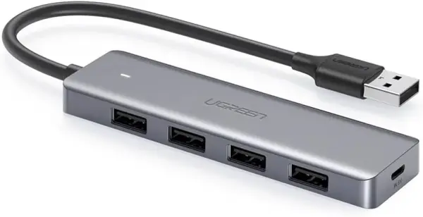 USB-хаб UGREEN Black, USB 3.0 4 порта с питанием USB-C, CM-219-50985