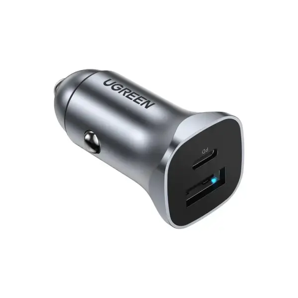 Avtomobil zaryadlash qurilmasi UGREEN Space Gray, 2 USB port, CD-130-30780