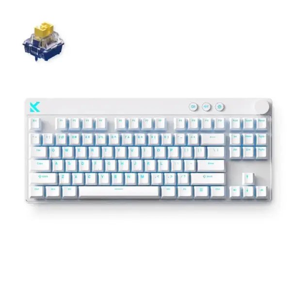 Simsiz klaviatura MCHOSE Mix 87 HE, White, Apollo Magnetic Switch, Hot-Swap