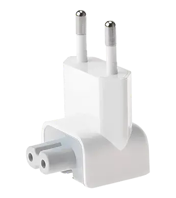 Adapter 2-Pin Plug Duckhead Power Adapter, White