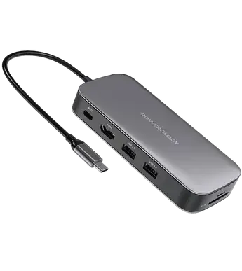 Хаб Powerology 256GB USB-C Hub SSD Drive, Grey