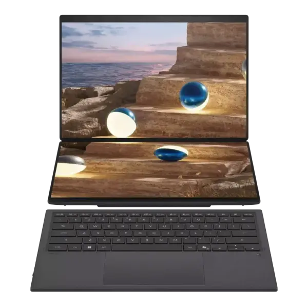 Noutbuk ASUS Zenbook Duo UX8407AA-SN152W / U9-386H / DDR5 32GB / SSD 1TB / Intel Graphics / OLED 14", Moher Grey