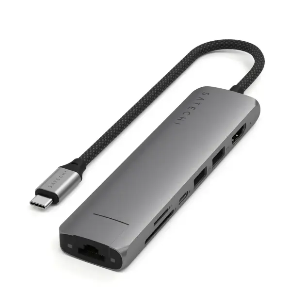 Adapter Satechi Slim Multiport 7 in 1 Space Gray (ST-P7SM)