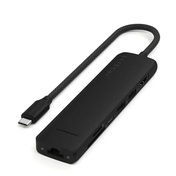 Adapter Satechi Slim Multiport 7 in 1 Black (ST-P7SK)