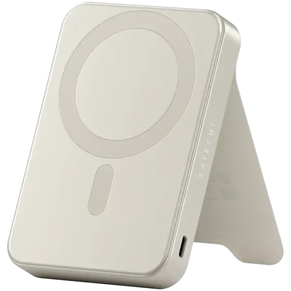 Портативный аккумулятор Satechi Qi2 10000 Magnetic Power Bank with Stand Sand (ST-B10Q2SW)