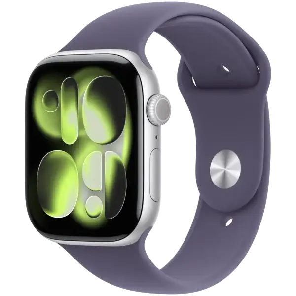 Смарт-часы Apple Watch Series 11, GPS + Cellular, 46 мм, Silver Aluminium Case with Purple Fog Sport Band - S/M