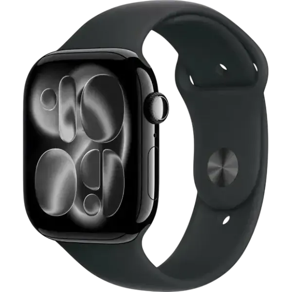 Aqlli soatlar Apple Watch Series 11 GPS 46 mm, Jet Black Aluminum Case, Black Sport Band - M/L (MEUX4RK/A)