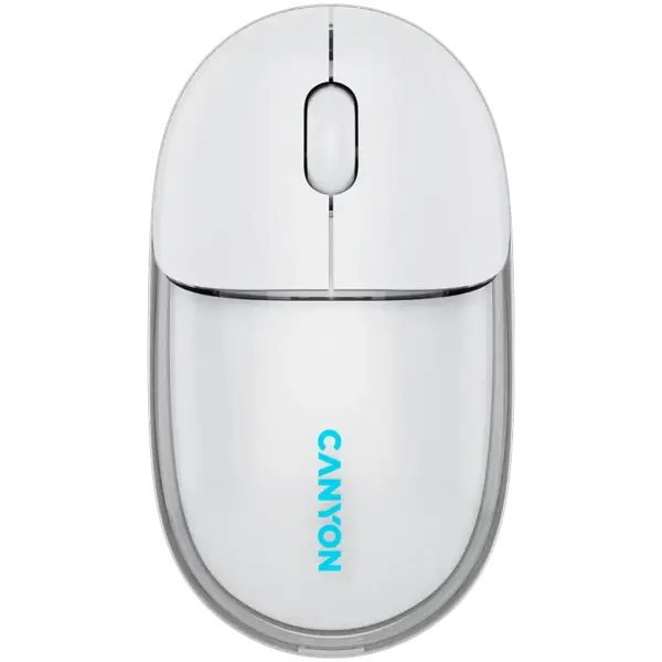 Simsiz sichqoncha CANYON Wireless mouse OnClick 24 Transparent / White (CNS-CMSW24W)