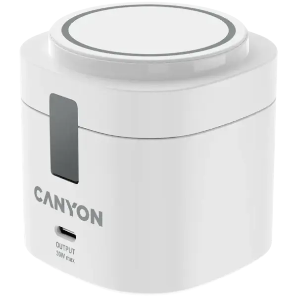 Simsiz quvvatlash qurilmasi CANYON OnCharge 405 15W Qi2 + Output 30W 4 in 1 White