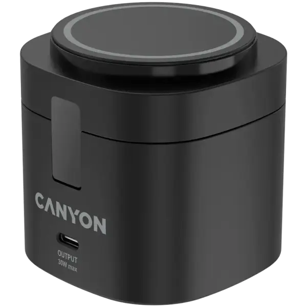 Simsiz quvvatlash qurilmasi CANYON OnCharge 405 15W Qi2 + Output 30W 4 in 1 Black
