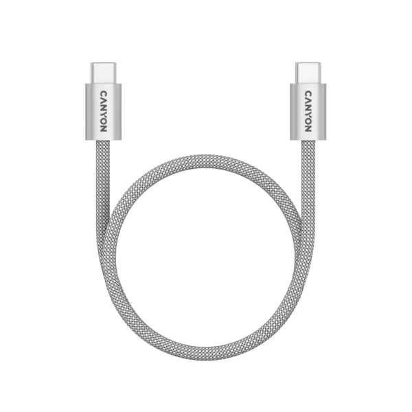USB Kabel CANYON OnWire 60MG C-C 60W Magnet Braided 1m Light Grey