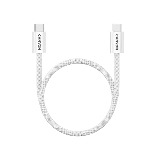 USB Kabel CANYON OnWire 60MG C-C 60W Magnet Braided 1m White