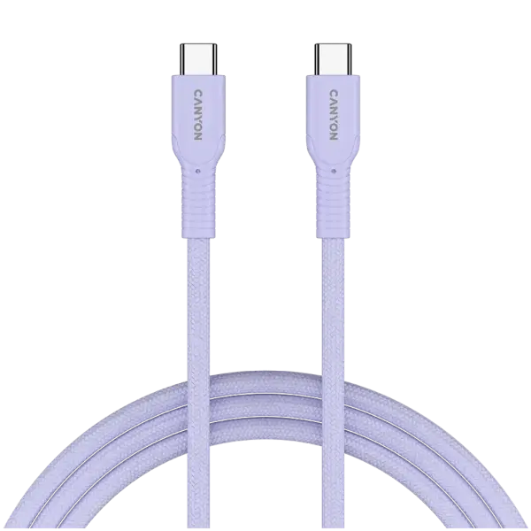 USB Kabel CANYON OnWire 60CL C-C 60W COLOR Braided 1m Purple