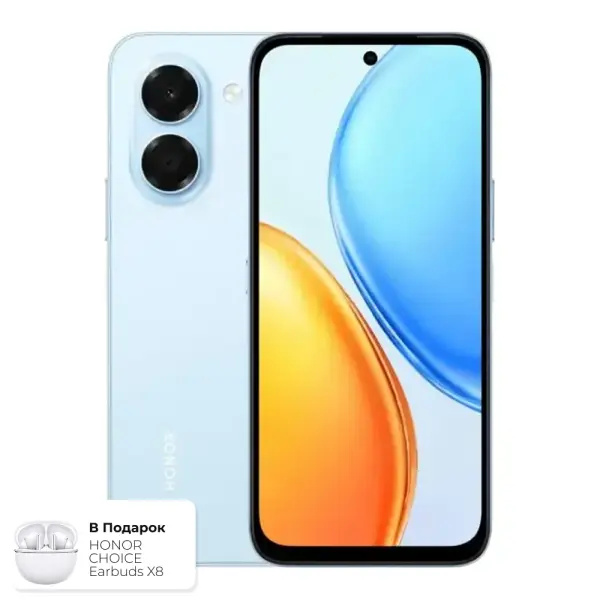 Honor X7e, Light Blue, 6/256 GB + Sovg‘a sifatida HONOR CHOICE Earbuds X8