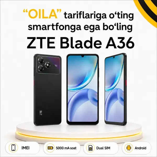 ZTE Blade A36, Nebula Black, 4/64 GB