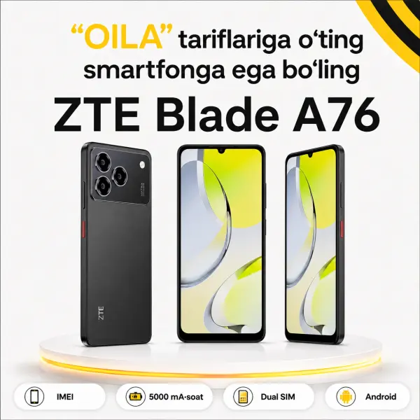 ZTE Blade A76, Carbon Black, 4/128 GB