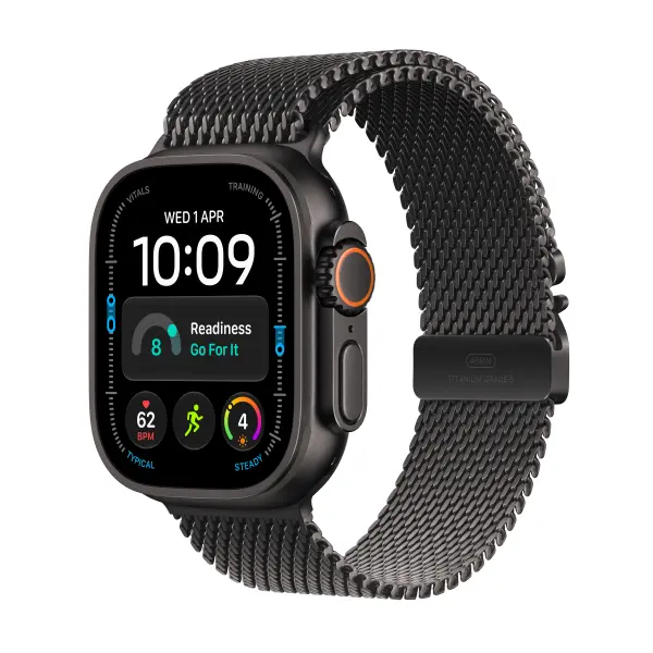 Aqlli soatlar Apple Watch Ultra 4 GPS 49 mm, Black Titanium Case, Milanese Loop Black