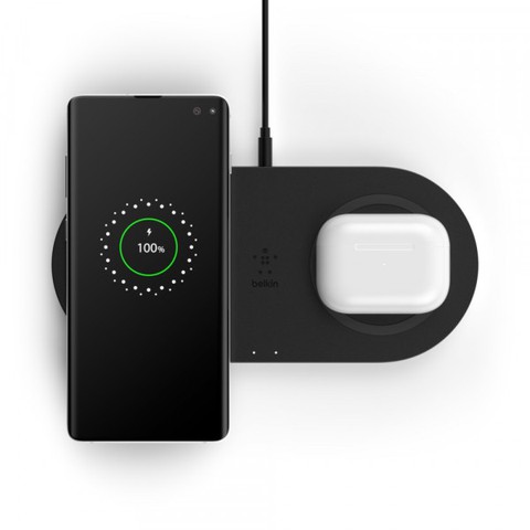 Belkin Boost Dual Pads Qi WIZ002VFBK 10W simsiz quvvatlantiruvchi qurilmasi